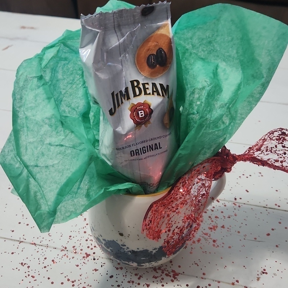 Gift Set (Unisex) Oversized Ceramic Mug w/ Jim Beam Original 4oz